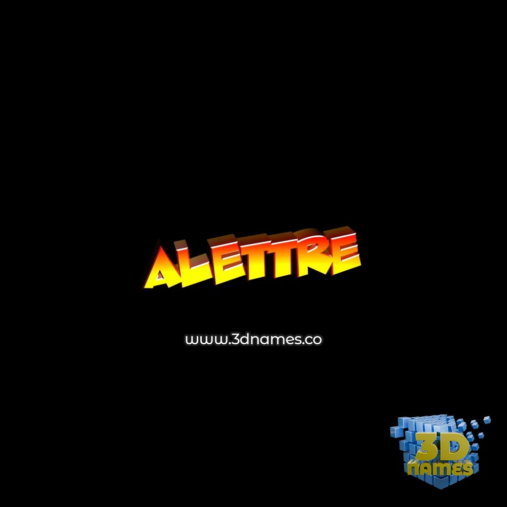 alettre in Black Background style - 3D name wallpaper