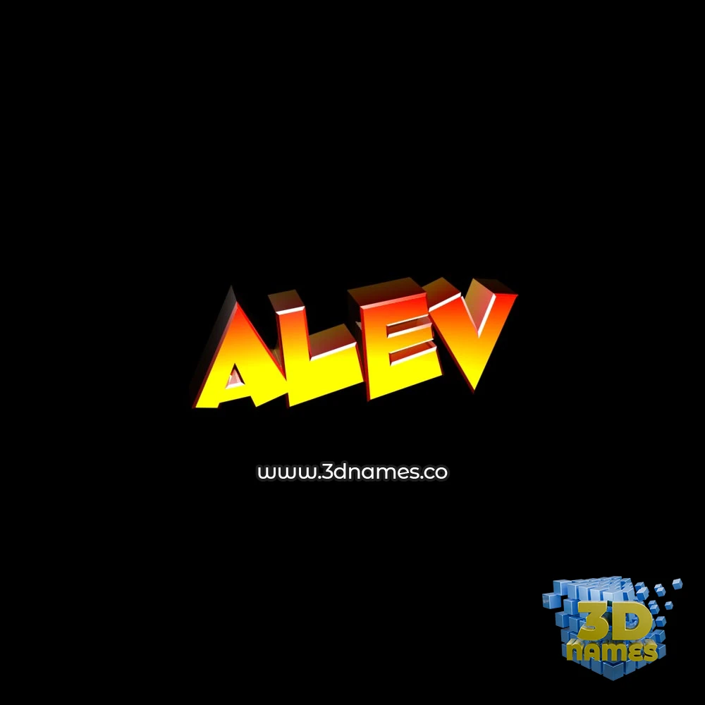 alev in Black Background style - 3D name wallpaper