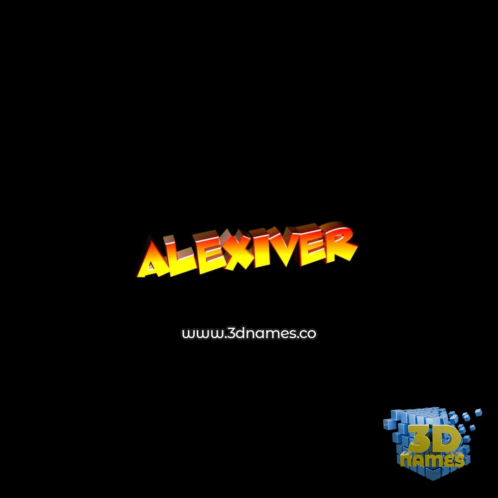 alexiver in Black Background style - 3D name wallpaper