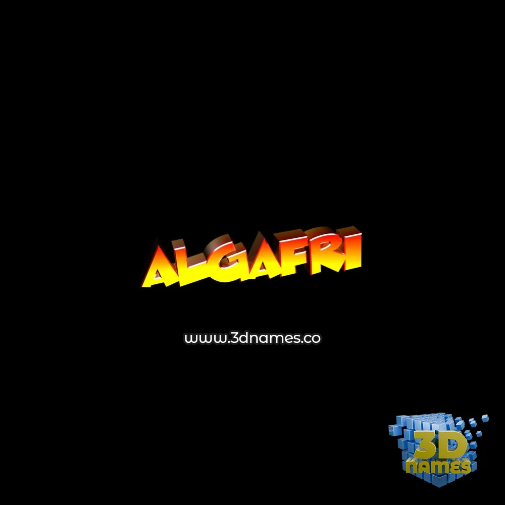 algafri in Black Background style - 3D name wallpaper