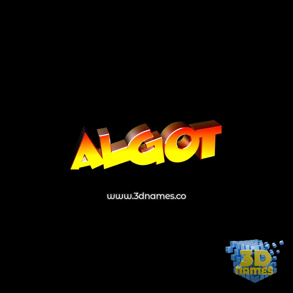 algot in Black Background style - 3D name wallpaper