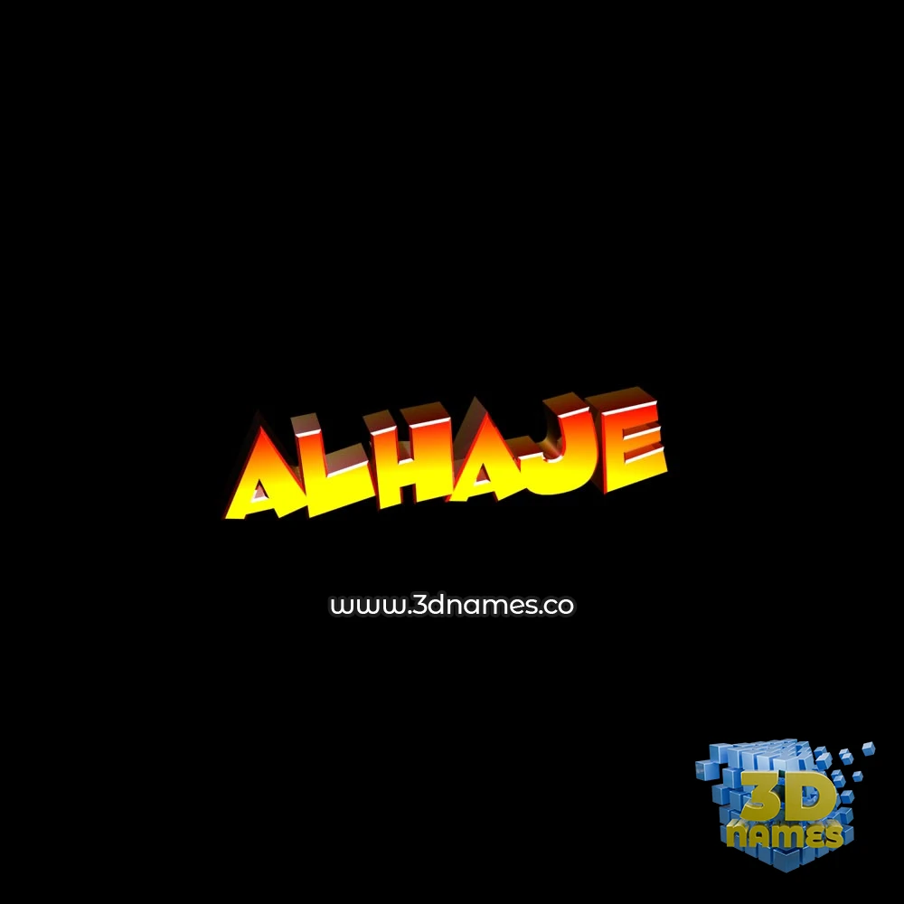 alhaje in Black Background style - 3D name wallpaper