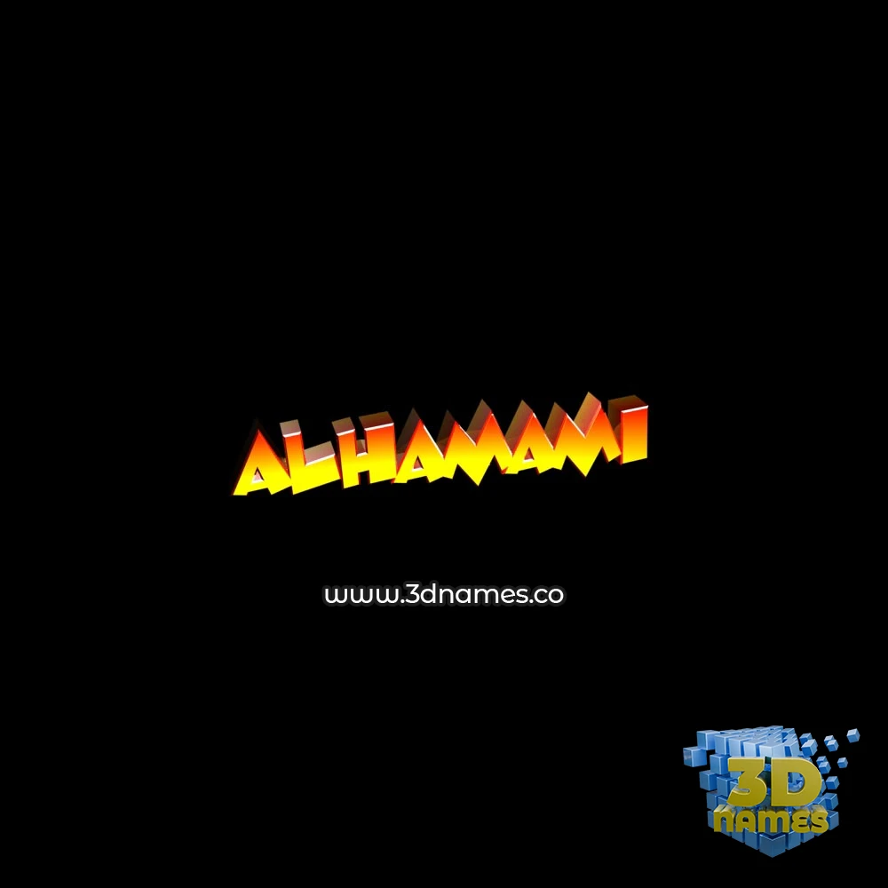alhamami in Black Background style - 3D name wallpaper