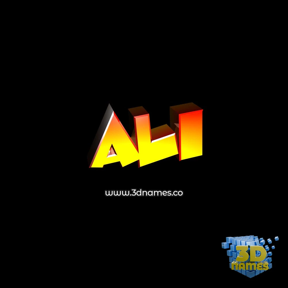 ali in Black Background style - 3D name wallpaper