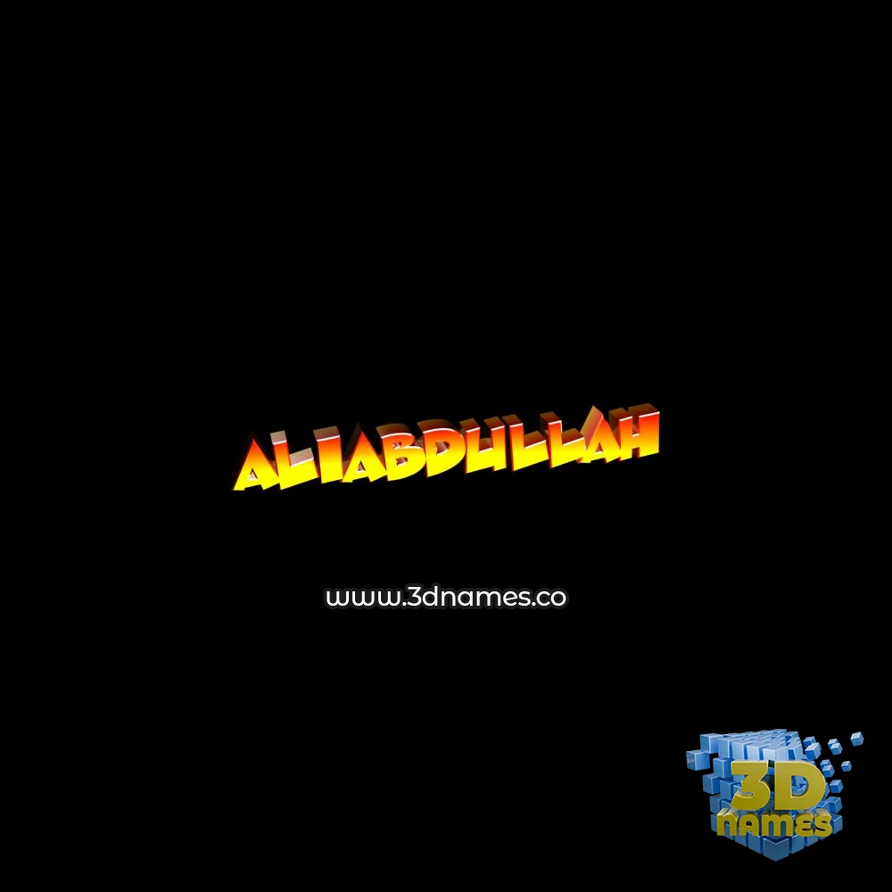aliabdullah in Black Background style - 3D name wallpaper