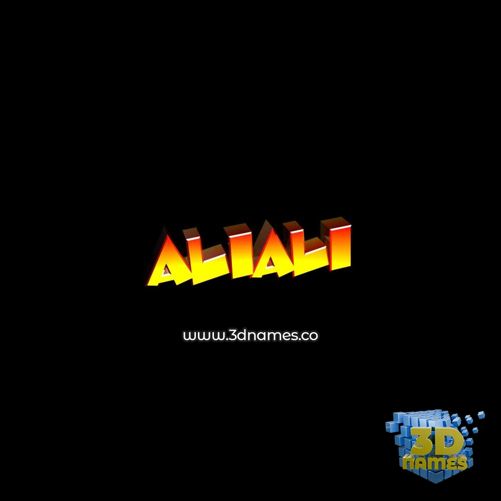 aliali in Black Background style - 3D name wallpaper