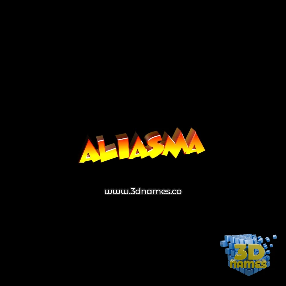 aliasma in Black Background style - 3D name wallpaper