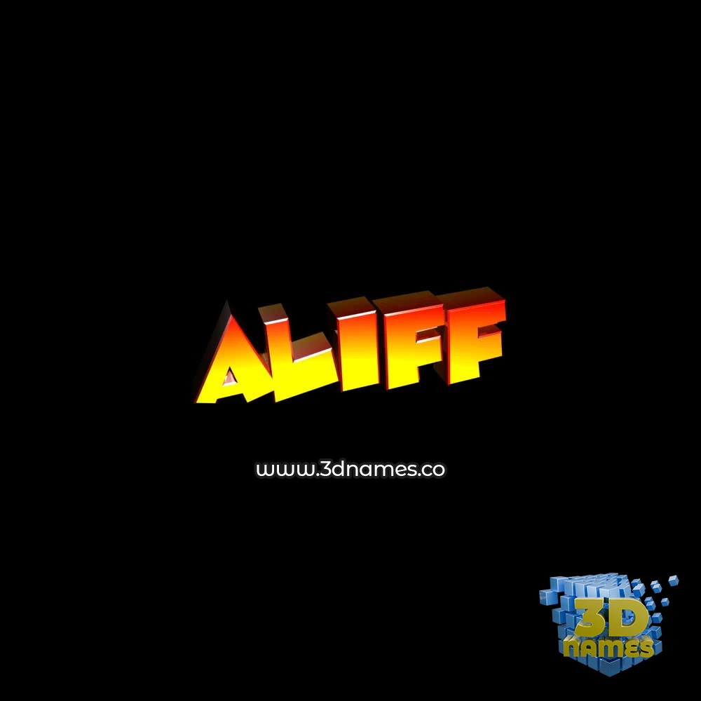 aliff in Black Background style - 3D name wallpaper