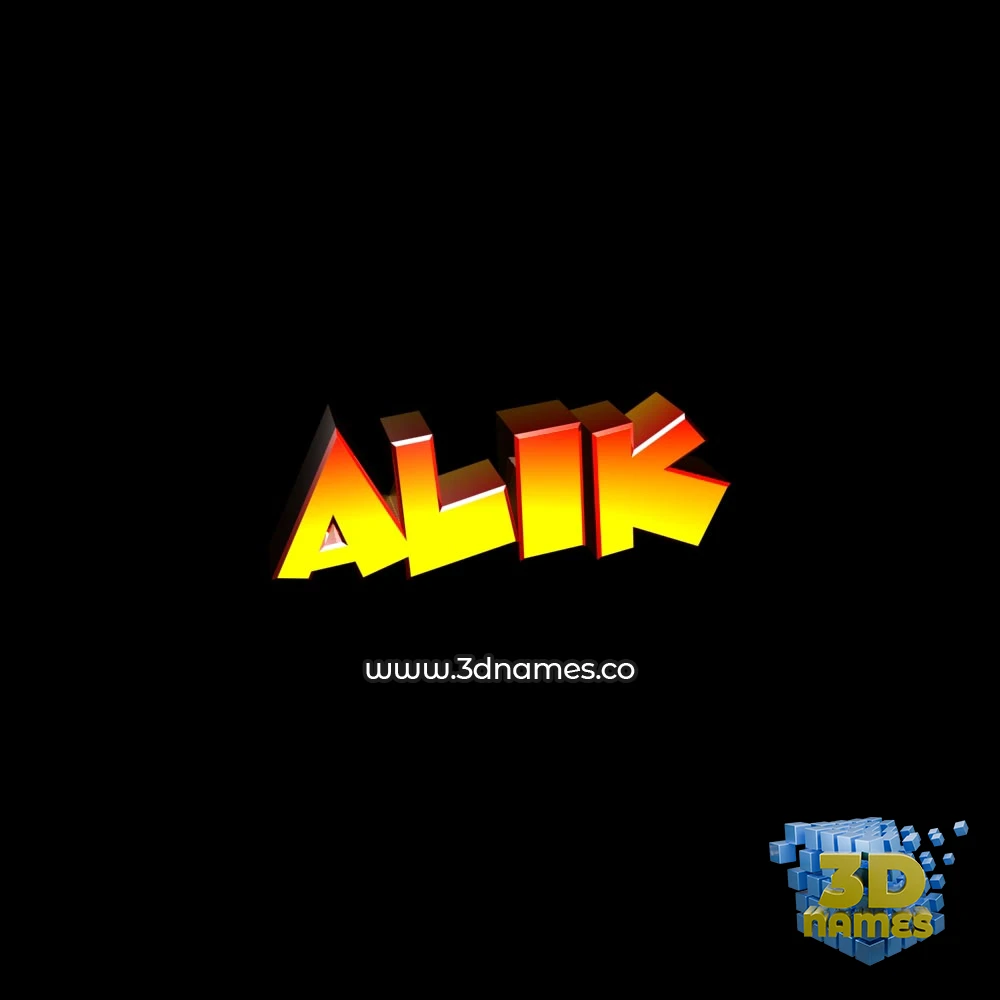 alik in Black Background style - 3D name wallpaper