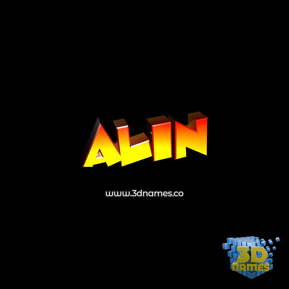 alin in Black Background style - 3D name wallpaper