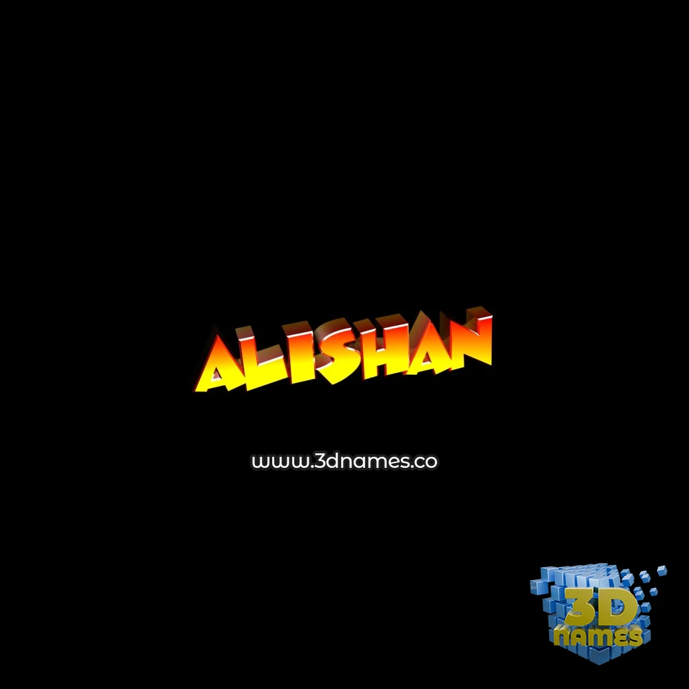 alishan in Black Background style - 3D name wallpaper