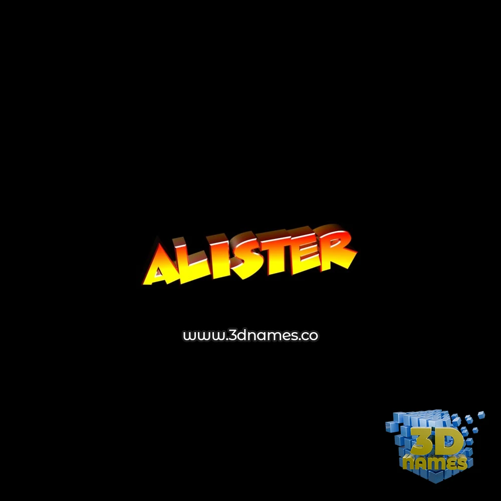 alister in Black Background style - 3D name wallpaper