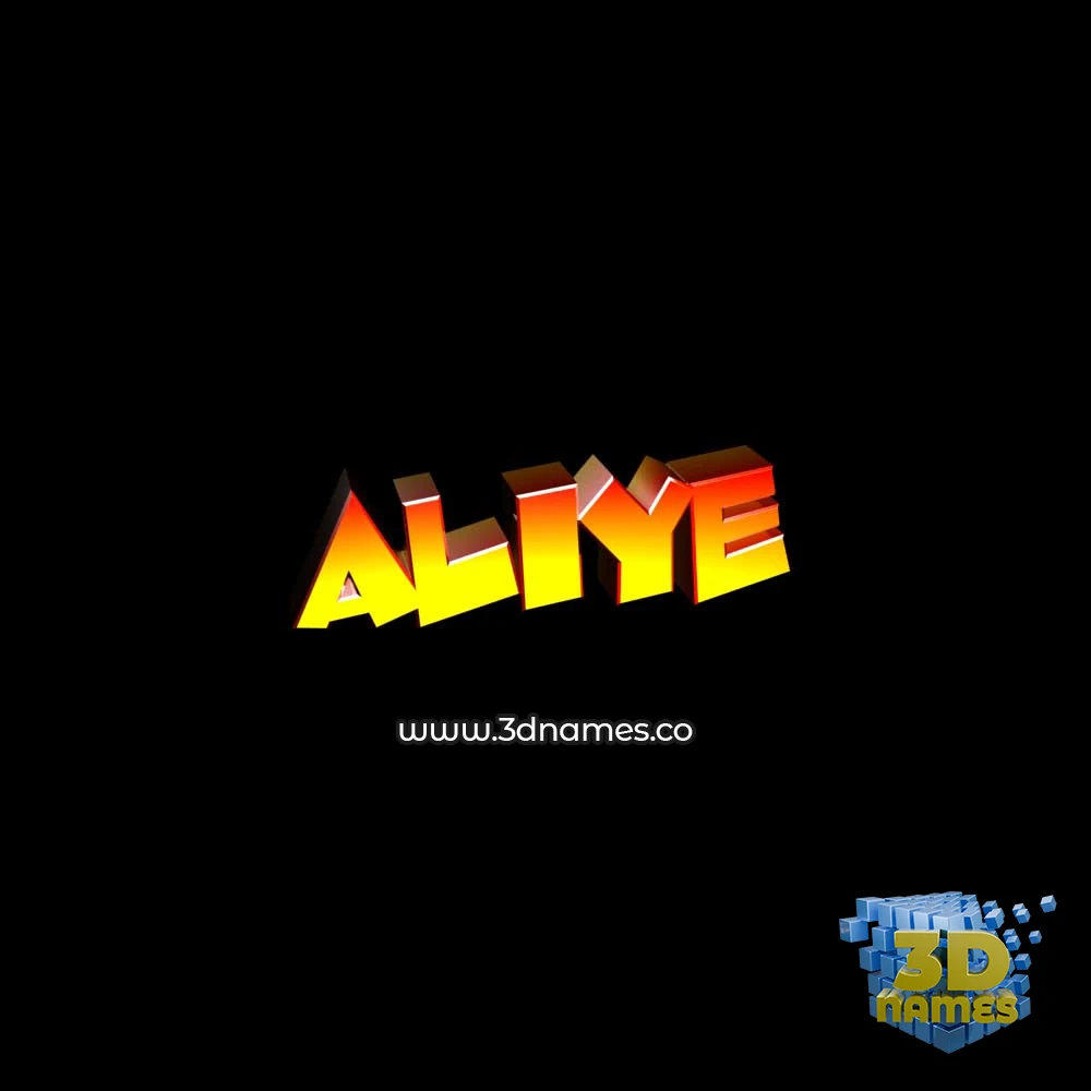 aliye in Black Background style - 3D name wallpaper