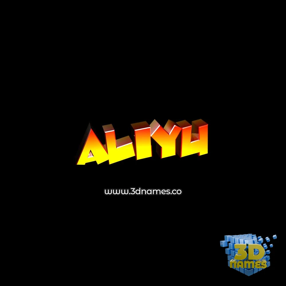 aliyu in Black Background style - 3D name wallpaper