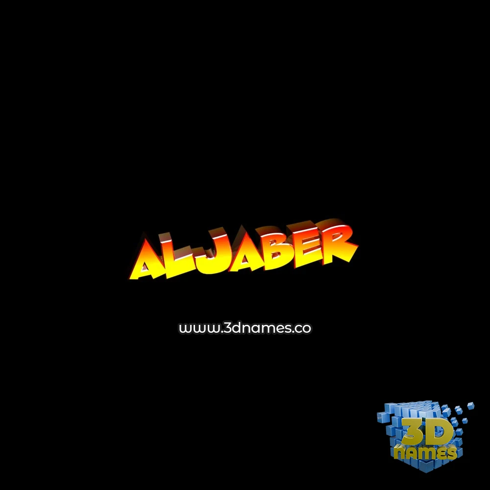 aljaber in Black Background style - 3D name wallpaper