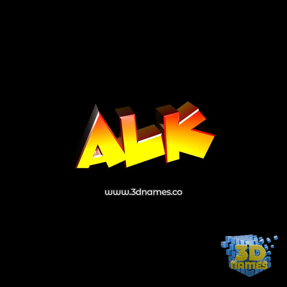alk in Black Background style - 3D name wallpaper