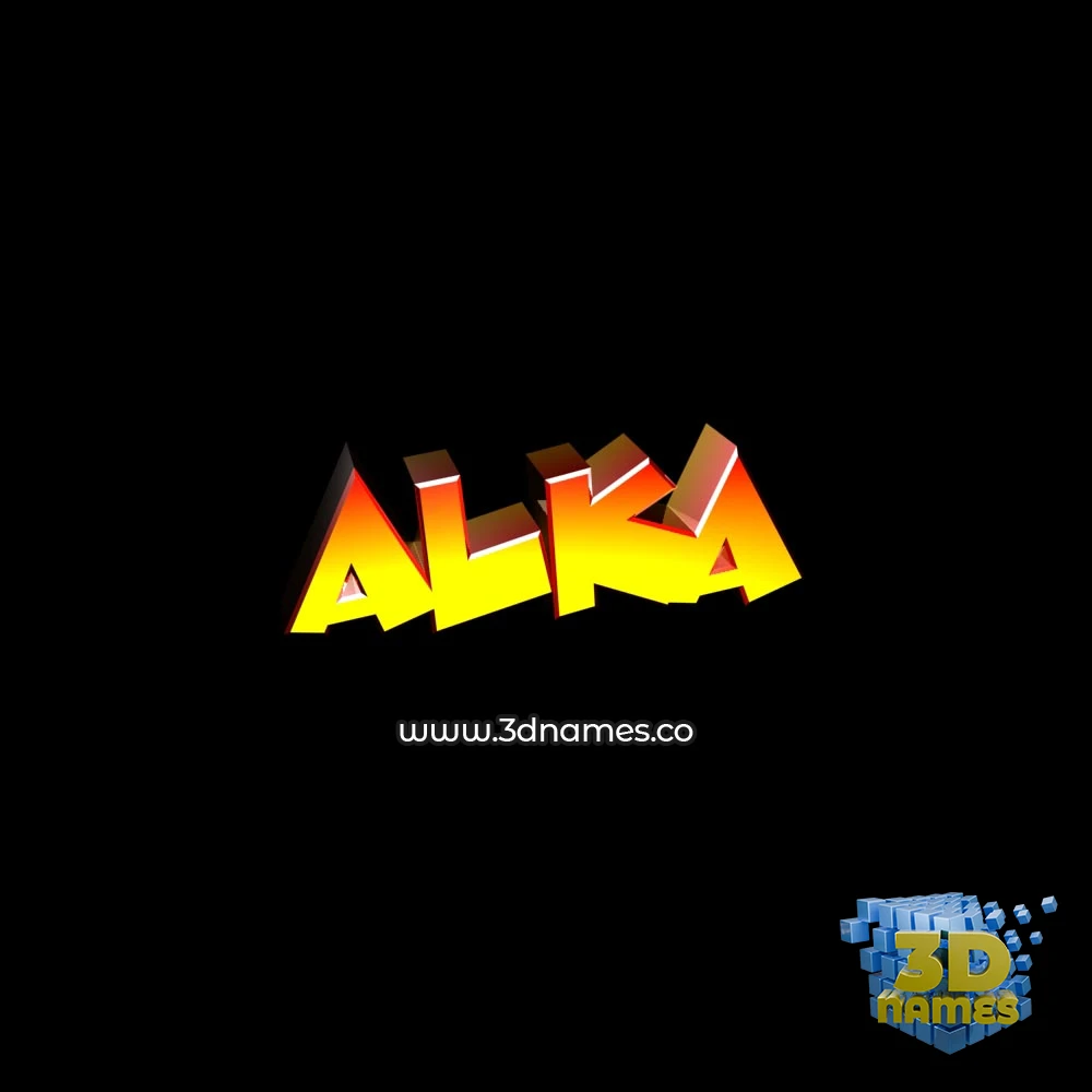 alka in Black Background style - 3D name wallpaper