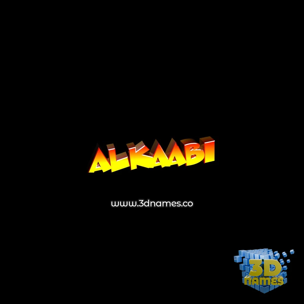 alkaabi in Black Background style - 3D name wallpaper
