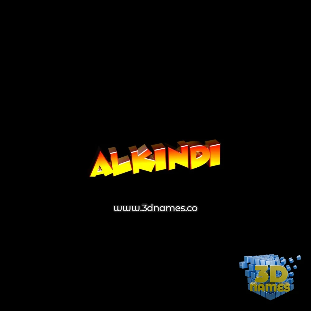alkindi in Black Background style - 3D name wallpaper