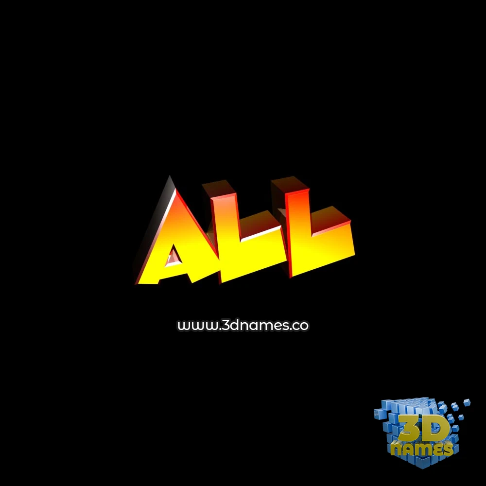 all in Black Background style - 3D name wallpaper