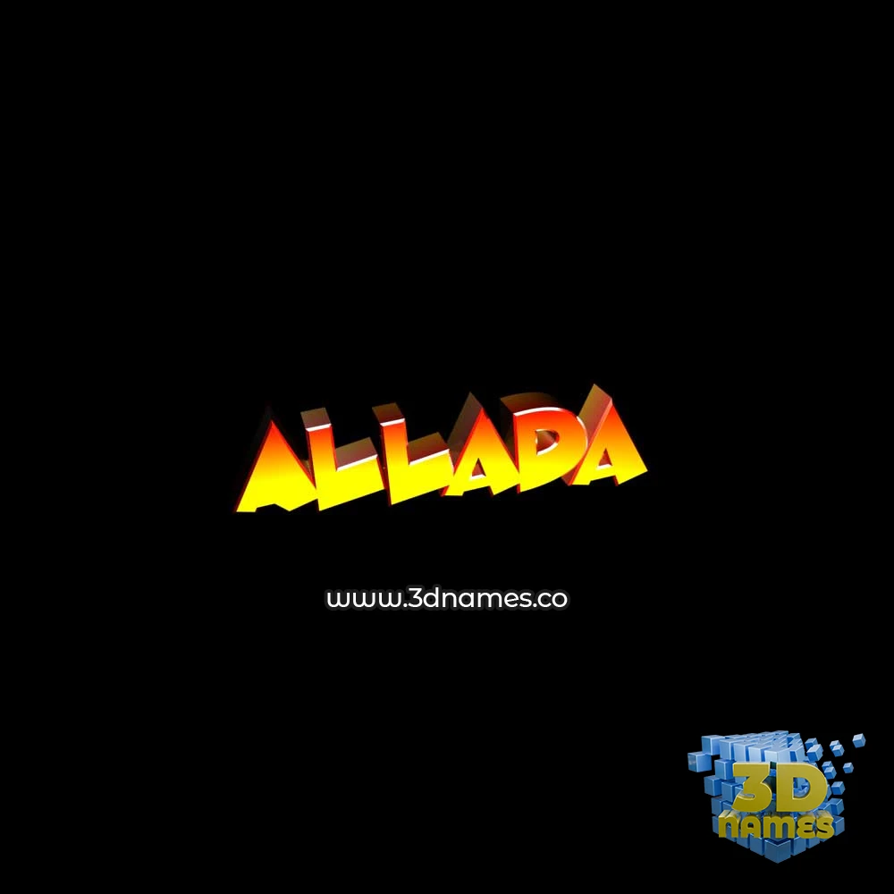 allada in Black Background style - 3D name wallpaper