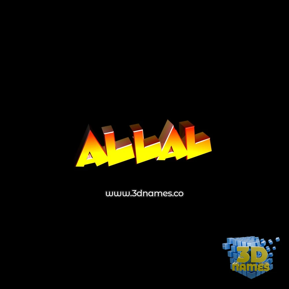 allal in Black Background style - 3D name wallpaper