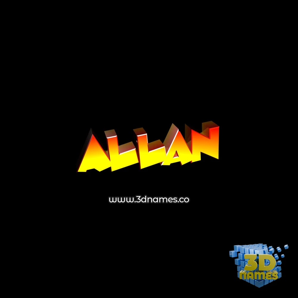 allan in Black Background style - 3D name wallpaper