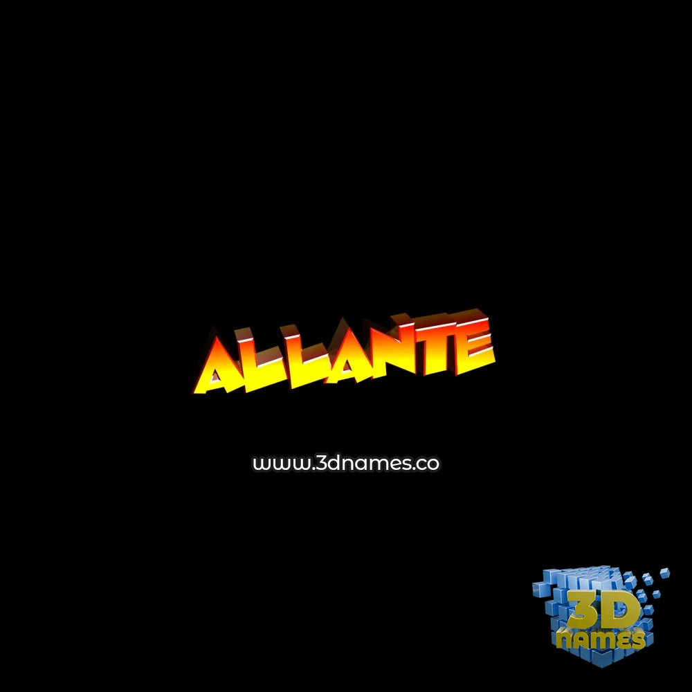 allante in Black Background style - 3D name wallpaper