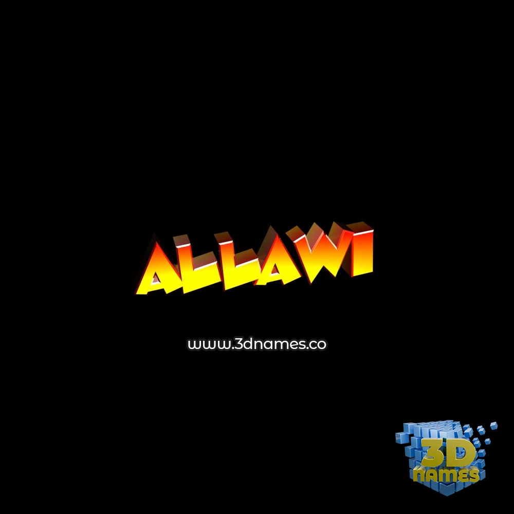 allawi in Black Background style - 3D name wallpaper