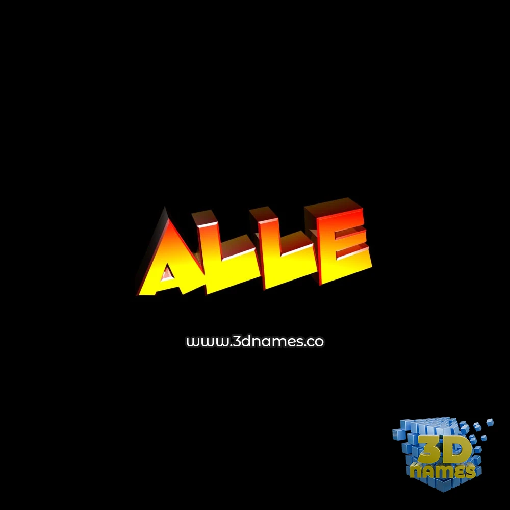 alle in Black Background style - 3D name wallpaper