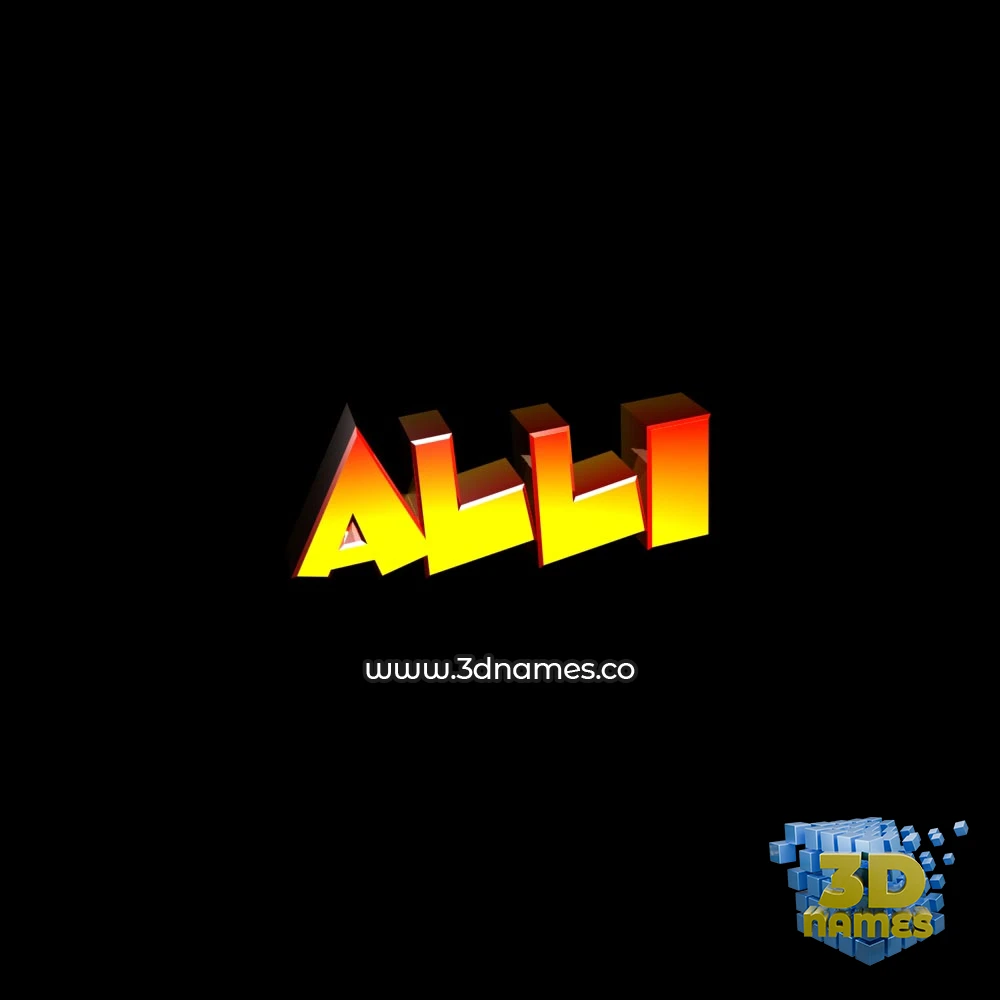 alli in Black Background style - 3D name wallpaper
