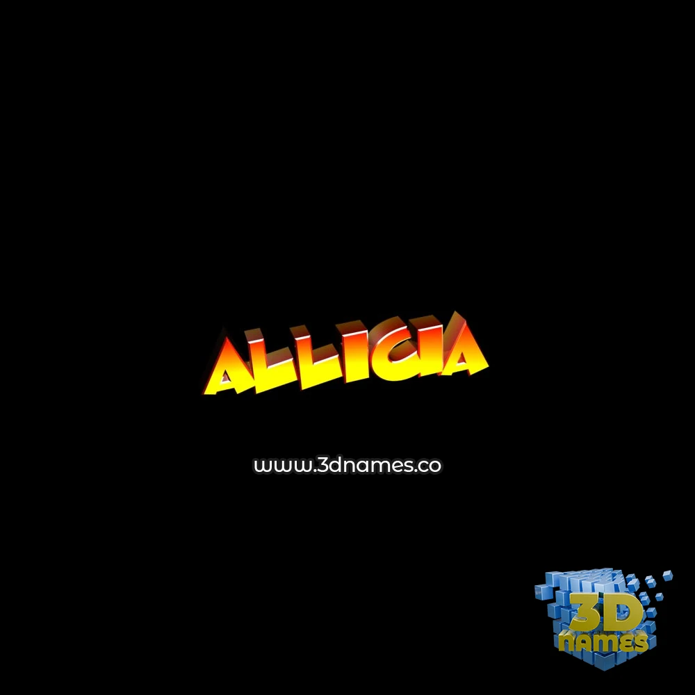 allicia in Black Background style - 3D name wallpaper