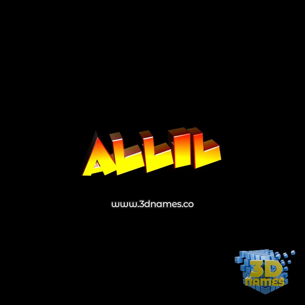 allil in Black Background style - 3D name wallpaper
