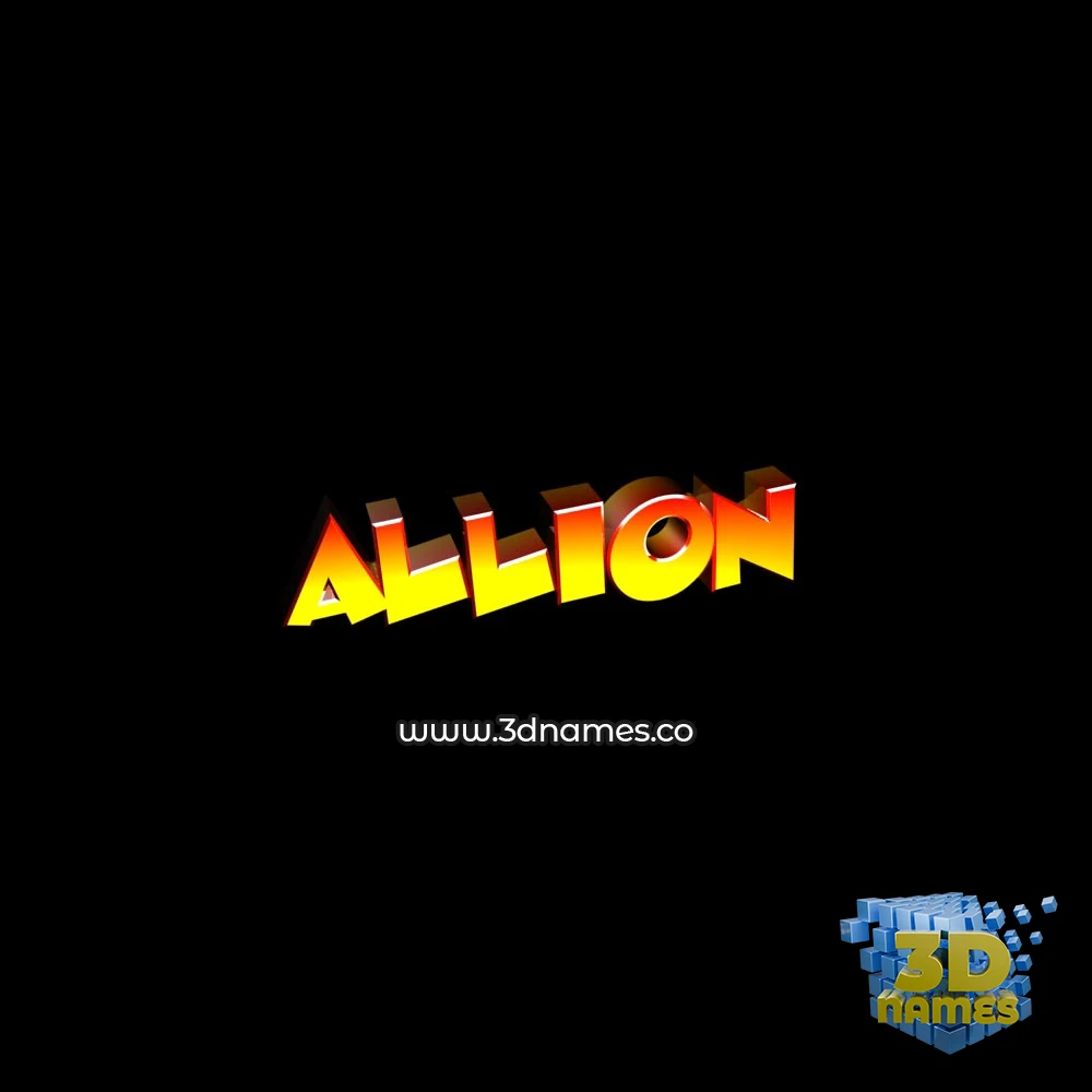 allion in Black Background style - 3D name wallpaper
