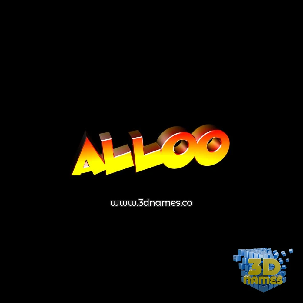 alloo in Black Background style - 3D name wallpaper