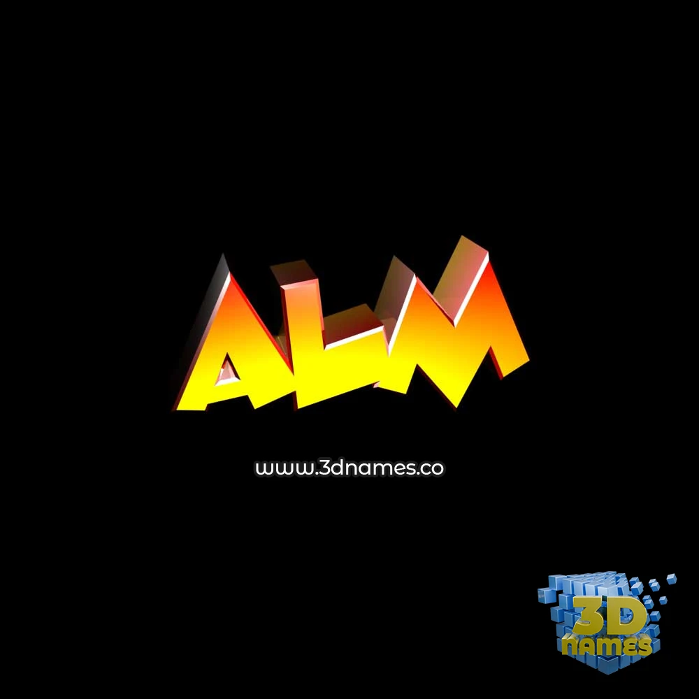 alm in Black Background style - 3D name wallpaper