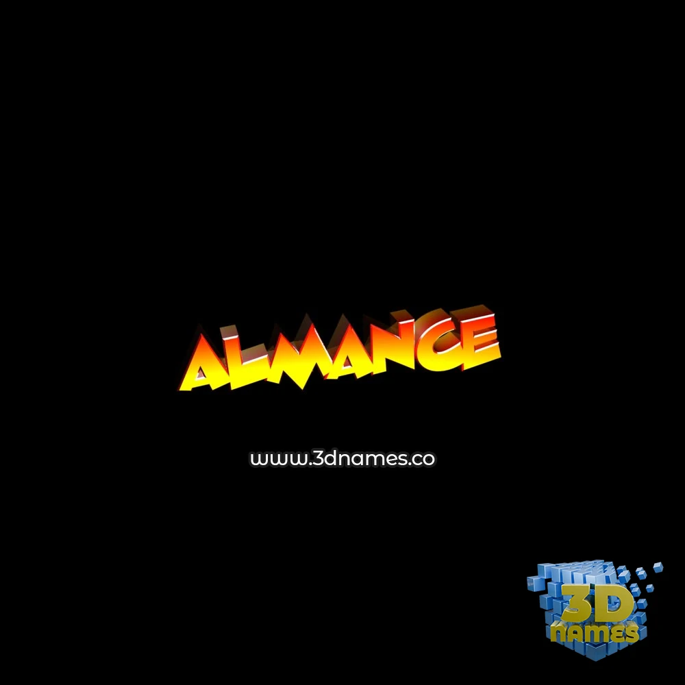 almance in Black Background style - 3D name wallpaper