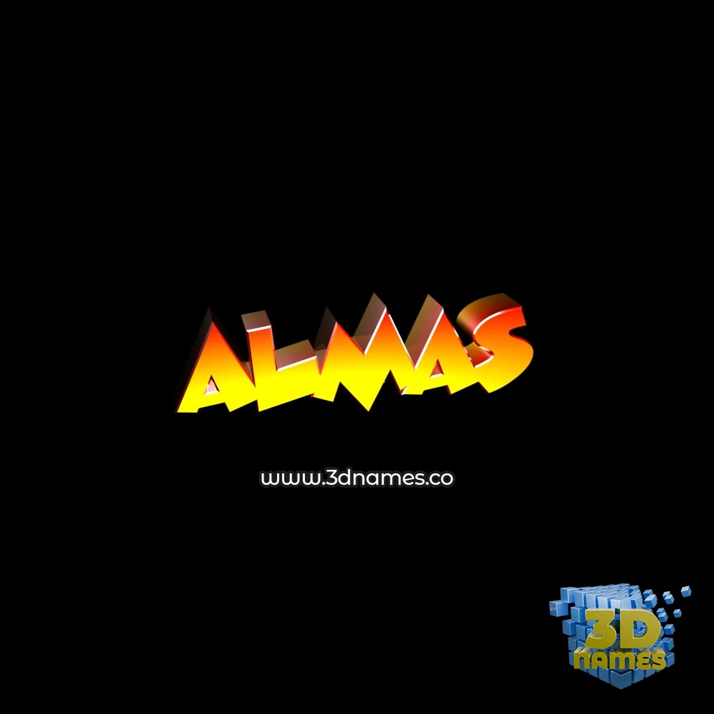 almas in Black Background style - 3D name wallpaper