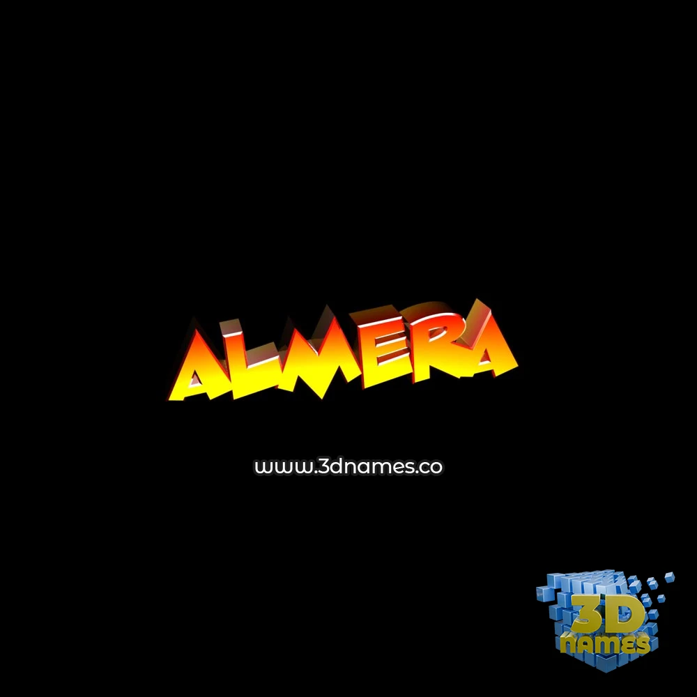almera in Black Background style - 3D name wallpaper
