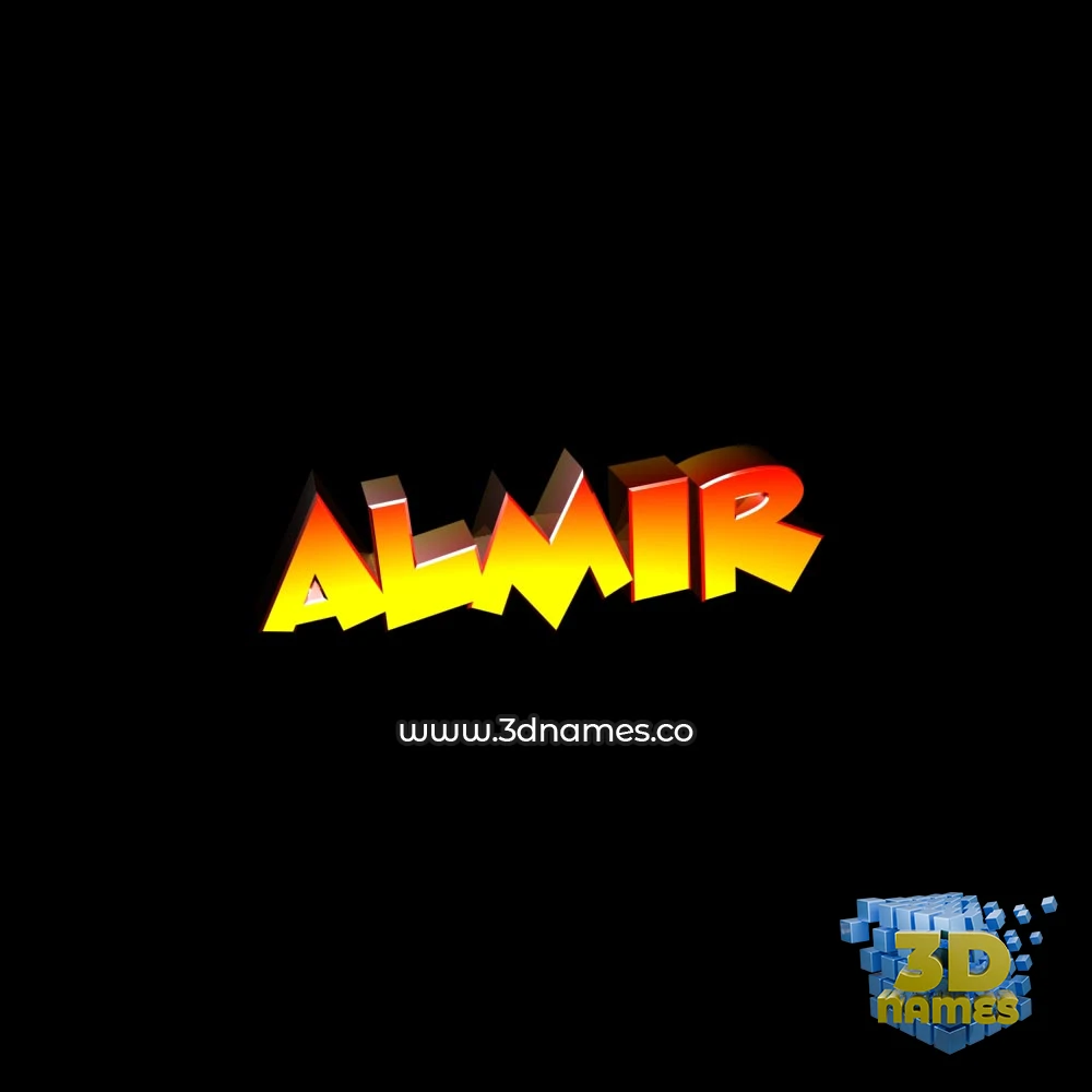 almir in Black Background style - 3D name wallpaper