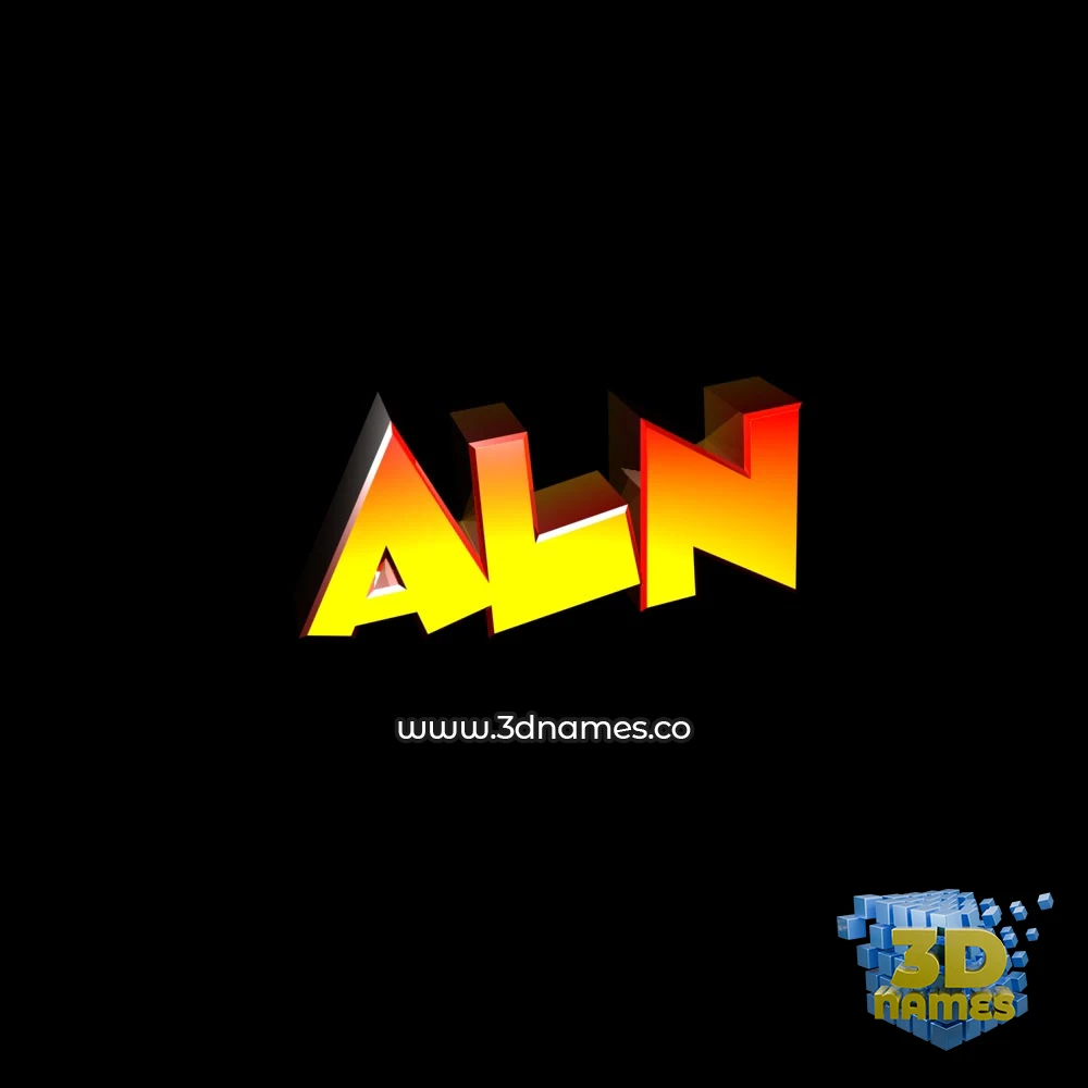 aln in Black Background style - 3D name wallpaper