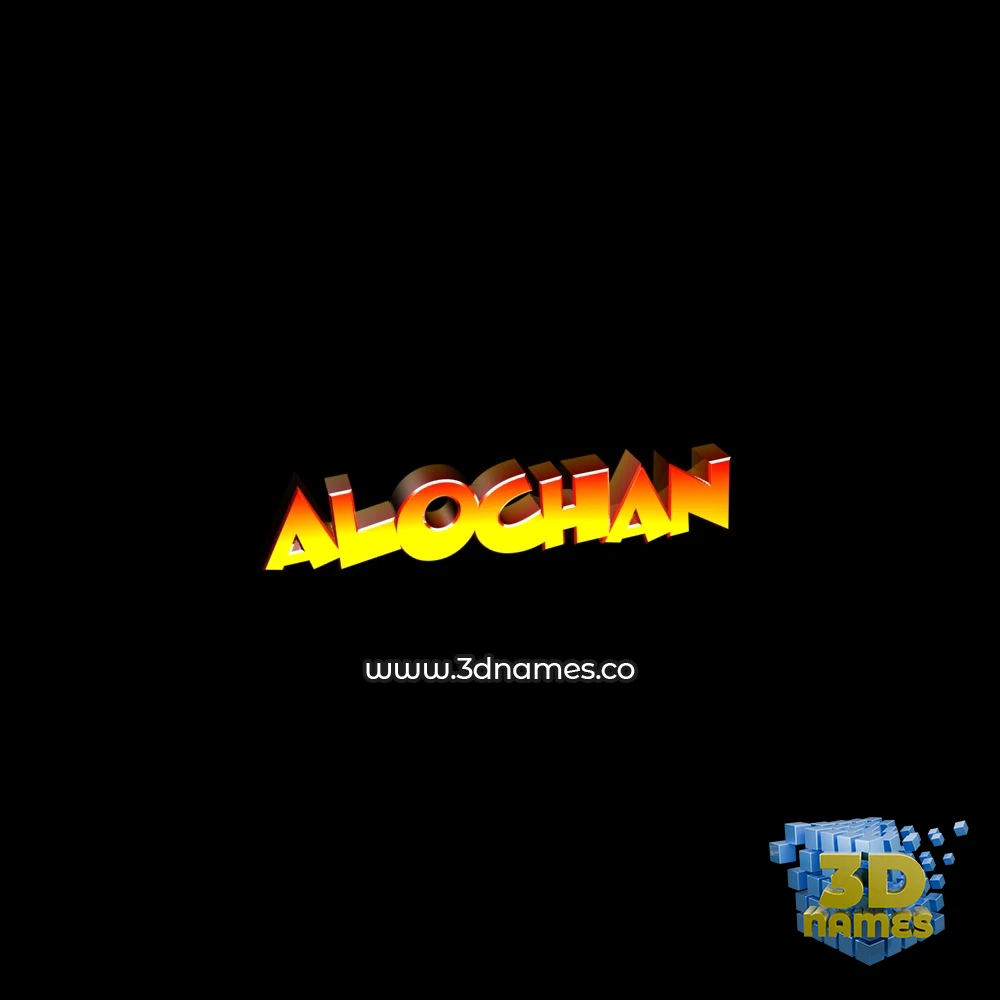 alochan in Black Background style - 3D name wallpaper