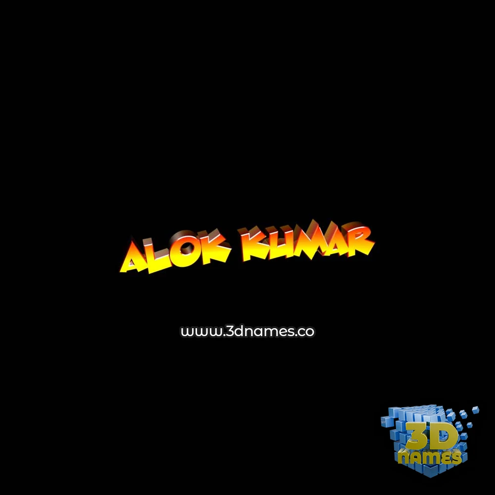 alok kumar in Black Background style - 3D name wallpaper