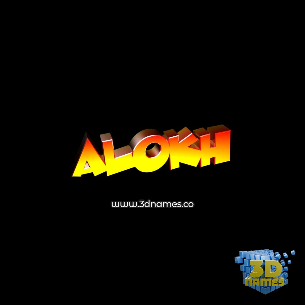 alokh in Black Background style - 3D name wallpaper