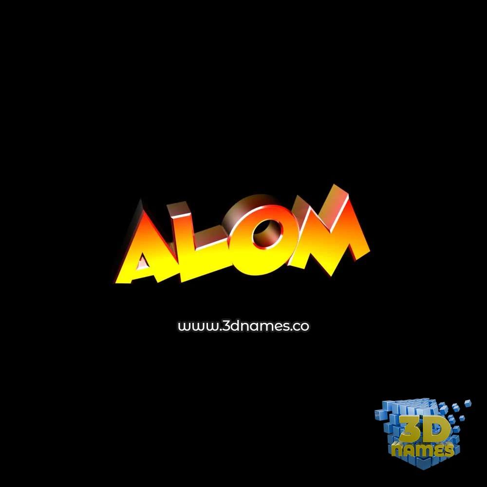 alom in Black Background style - 3D name wallpaper
