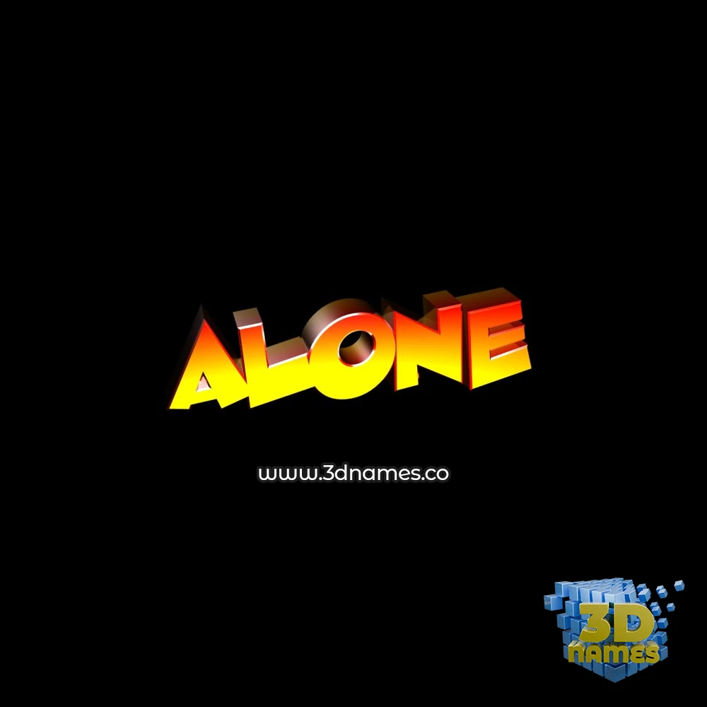 alone in Black Background style - 3D name wallpaper
