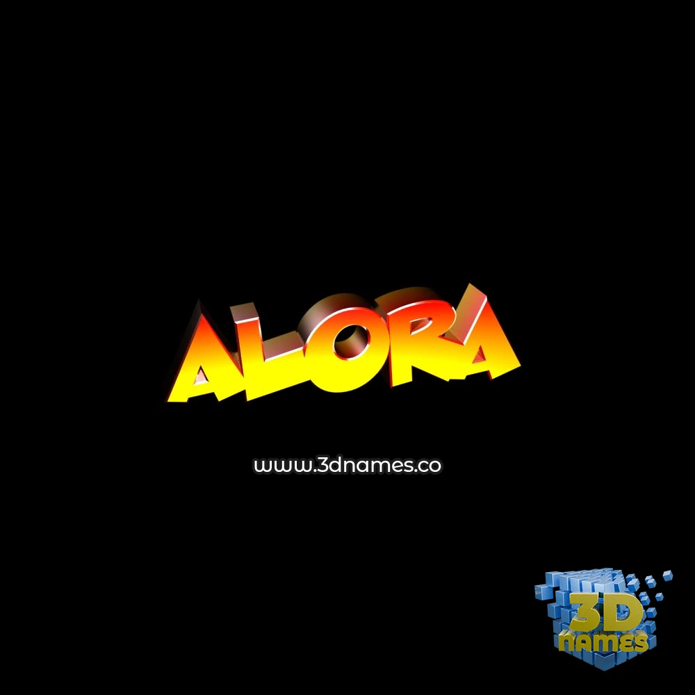 alora in Black Background style - 3D name wallpaper