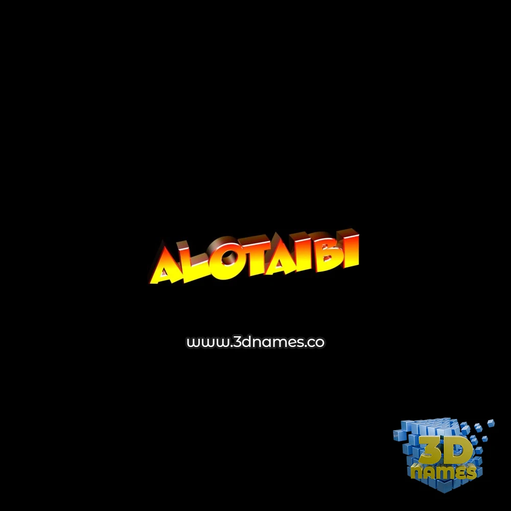 alotaibi in Black Background style - 3D name wallpaper