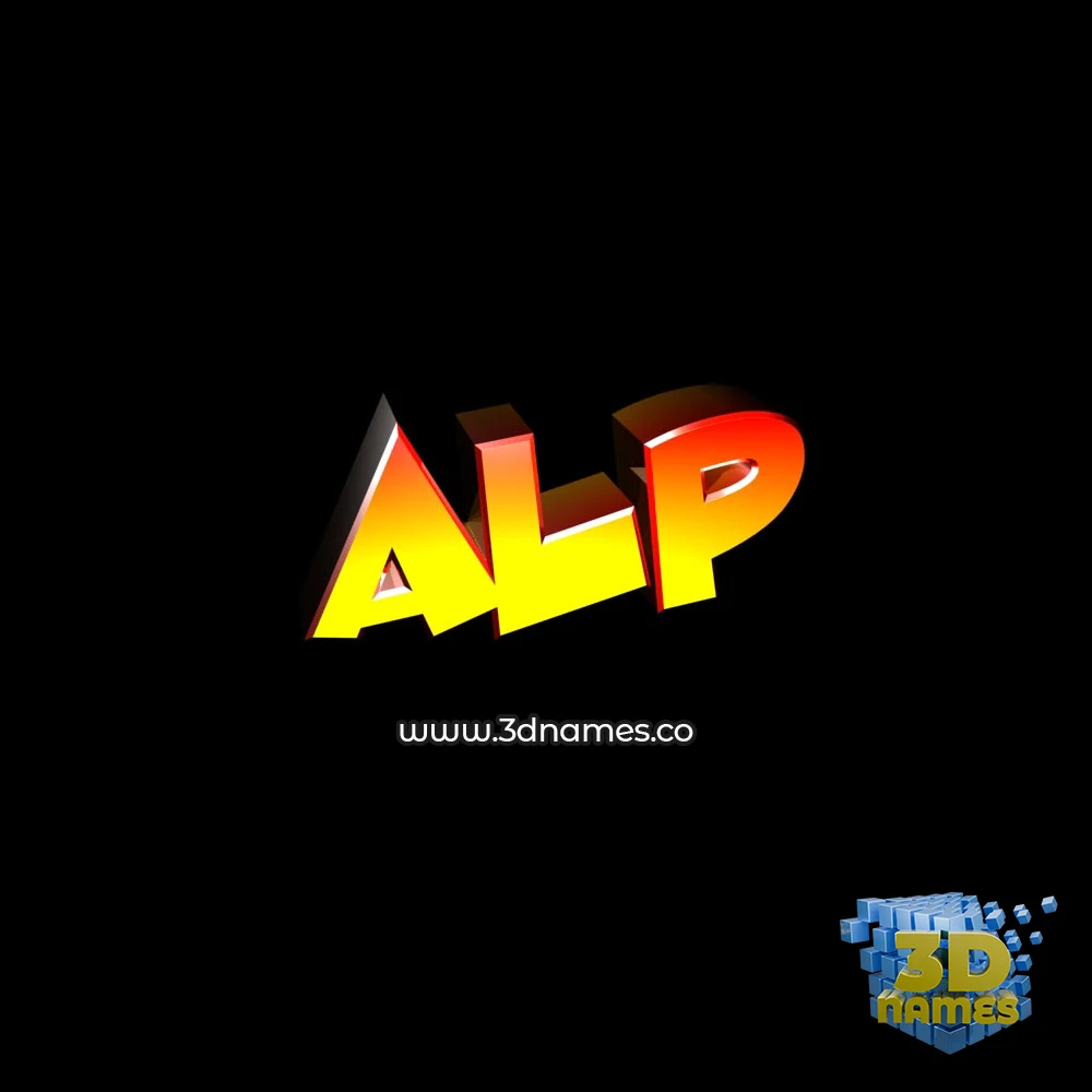 alp in Black Background style - 3D name wallpaper