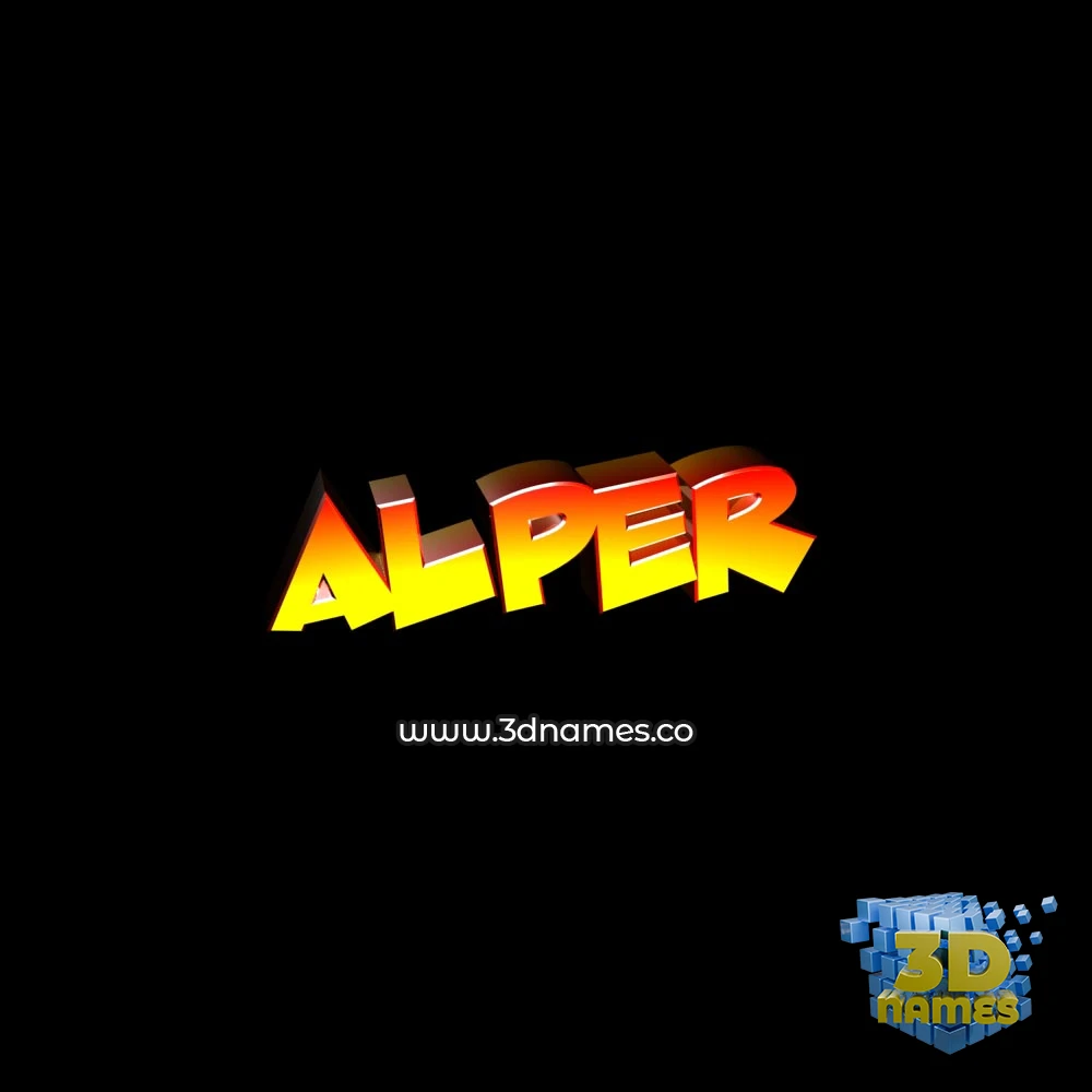alper in Black Background style - 3D name wallpaper